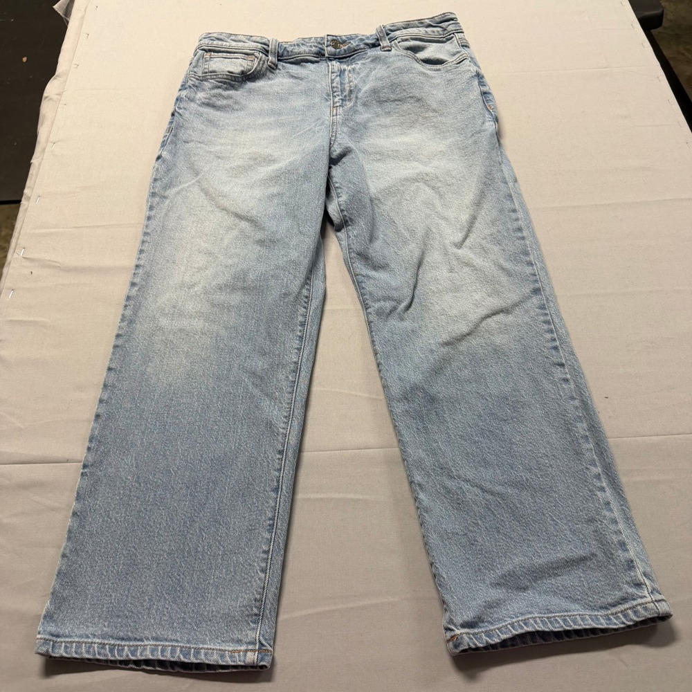 Express Light Wash Wide Leg Jeans